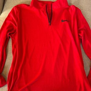 Nike Red Long-Sleeve Top with Black Swoosh